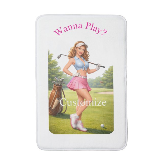 Fit Female Golfer Thunder_Cove Bath Mat (Front Vertical)