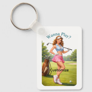 Fit Female Golfer Thunder_Cove Key Ring