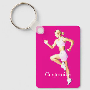 Fit Female Runner Thunder_Cove Key Ring