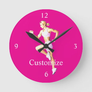 Fit Female Runner Thunder_Cove Round Clock