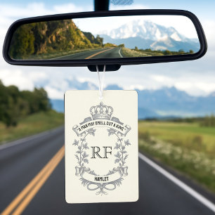 Fit For A King: Elegant Two-Sided Monogram Car Air Freshener