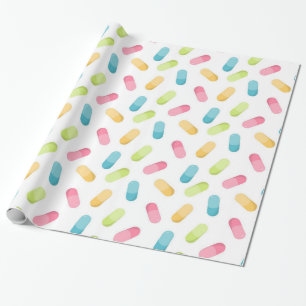 Fit for a pharmacy pill theme wrapping paper