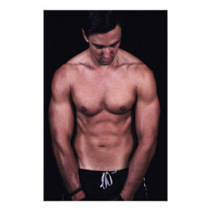 Fit man with muscles photo print