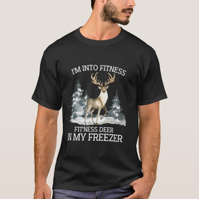 Fit Ness Season Funny Deer in My Freezer Tee Long  (Front)