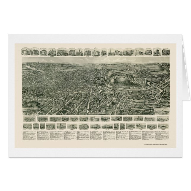 Fitchburg, MA Panoramic Map - 1915 (Front Horizontal)