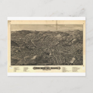 Fitchburg, Massachusetts in 1882 Postcard