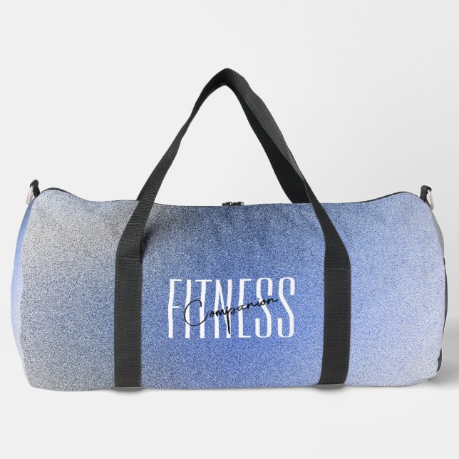 Fitnes Companion Grainy Soft Blue Modern  Duffle Bag (Front)