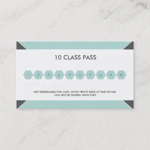 Fitness 10 Class Pass Business Card