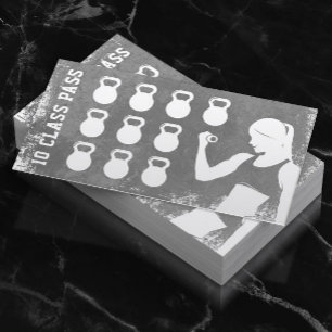 Fitness 10 Class Pass Girl Loyalty Card