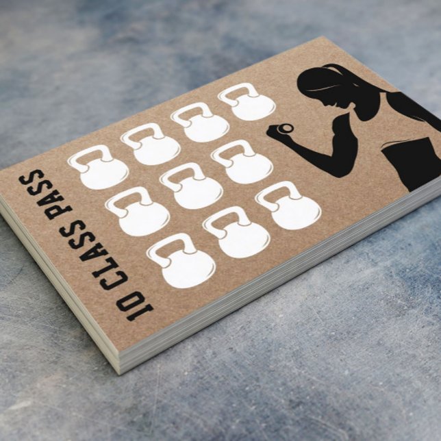 Fitness 10 Class Pass Rustic Kraft Loyalty (Creator Uploaded)