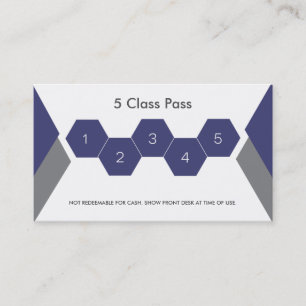 Fitness 5 Class Pass Business card