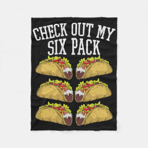 Fitness 6 Pack Tacos Funny Mexican Gym Top For Tac Fleece Blanket
