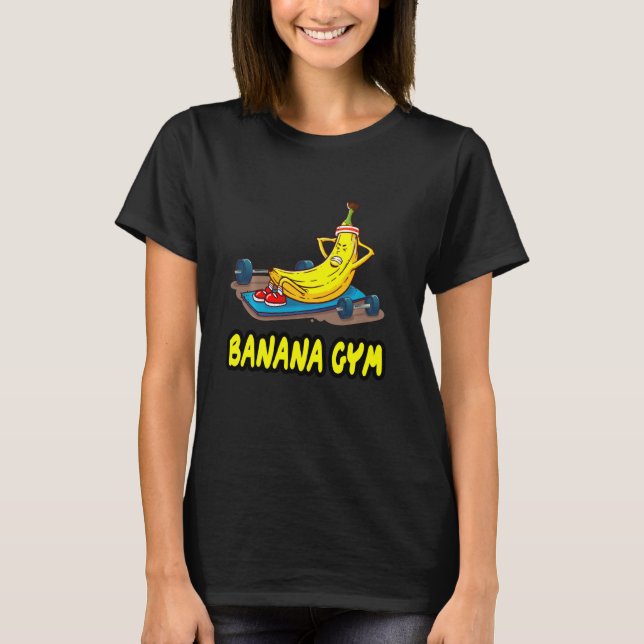 Fitness And Bananas For A Banana Athlete Vegan T-Shirt (Front)