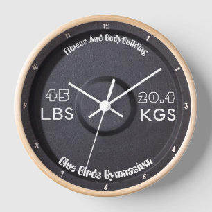 Fitness And Bodybuilding Gymnasium 45 LBS/20.4KGS Clock