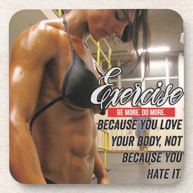 Fitness and Bodybuilding Motivation Coaster (Front)