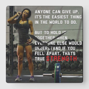 Fitness and Gym Motivation Square Wall Clock