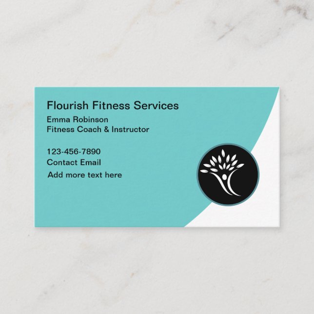 Fitness And Health Theme Business Cards (Front)