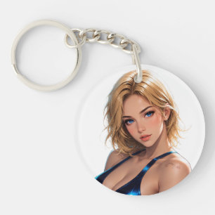 Fitness Anime Girl - Workout Aesthetic. Key Ring