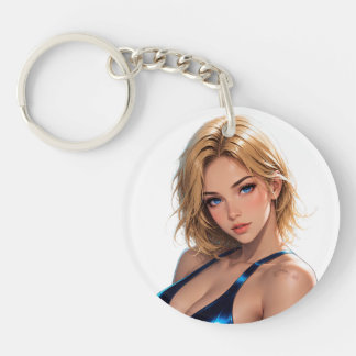 Fitness Anime Girl - Workout Aesthetic. Key Ring