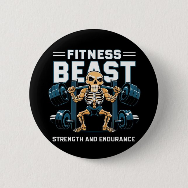 Fitness Beast 6 Cm Round Badge (Front)
