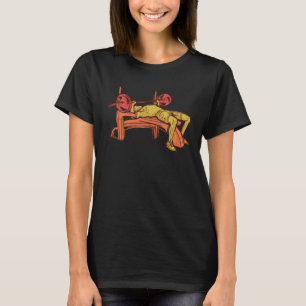 Fitness Bench Press Workout Hand Drawn Sports Gym T-Shirt