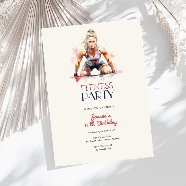 Fitness birthday party invitation (Creator Uploaded)