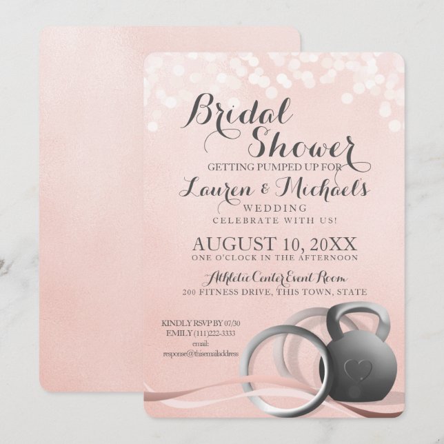 Fitness Body Building Bridal Shower Invitation (Front/Back)