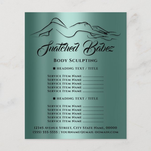 Fitness Body Building SPA Logo Gold Blue Flyer (Front)