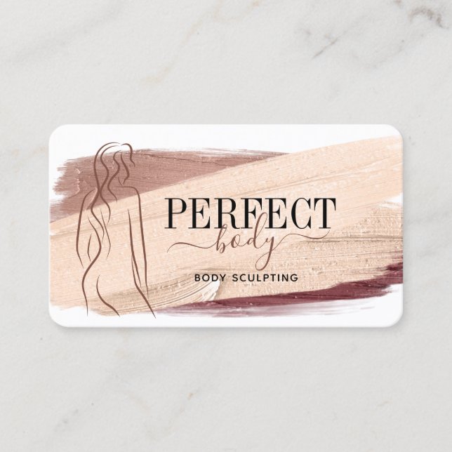 fitness body sculpting massage linergie silhouette business card (Front)