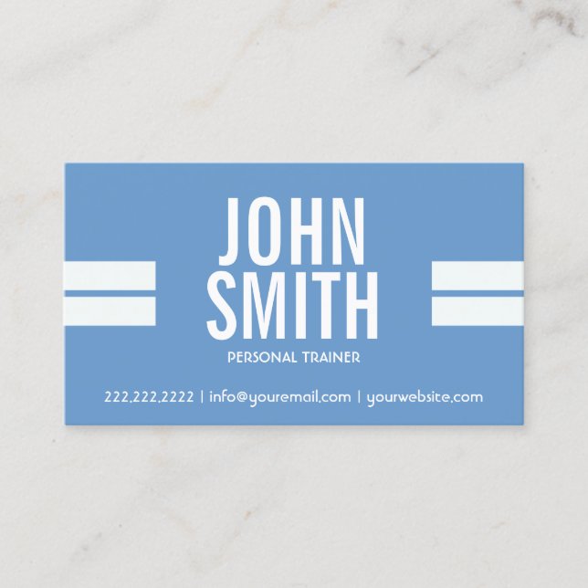 Fitness Bold Sport Stripes Personal Trainer Business Card (Front)