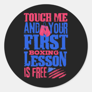 Fitness Boxing Ring - First Free Lesson - I Love K Classic Round Sticker