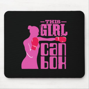Fitness Boxing Ring Girl With Gloves - I Love Kick Mouse Mat