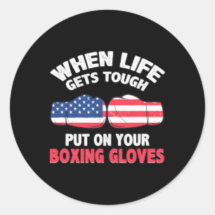 Fitness Boxing Ring - I Love Kickboxing Classic Round Sticker
