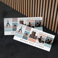 Fitness Brand Photo Collage Gift Certificate 