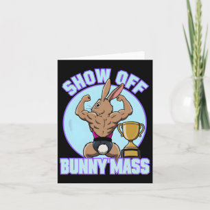 Fitness Bunny Bodybuilder Show Off Bunny M Funny R Card