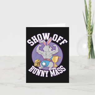 Fitness Bunny Bodybuilder Show Off Bunny M Funny R Card