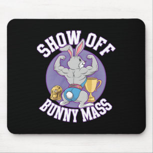 Fitness Bunny Bodybuilder Show Off Bunny M Funny R Mouse Mat