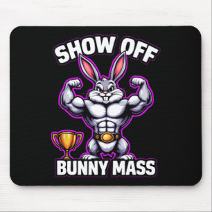 Fitness Bunny Bodybuilder Show Off Bunny M Funny R Mouse Mat
