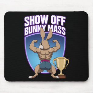 Fitness Bunny Bodybuilders Muscle Building Funny R Mouse Mat