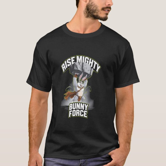 Fitness Bunny Gym Giant RISE MIGHTY BUNNY FORCE Fu T-Shirt (Front)