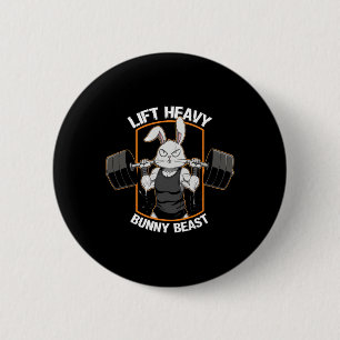Fitness Bunny Gym Titans Lift Heavy Bunny Beast Fu 6 Cm Round Badge