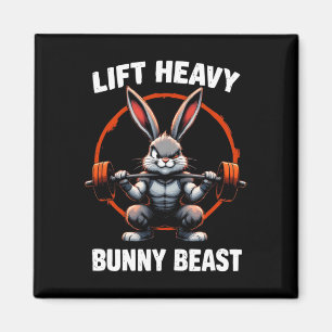 Fitness Bunny Gym Titans Lift Heavy Bunny Beast Fu Magnet