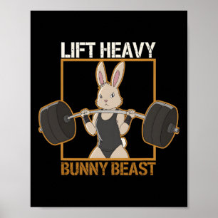 Fitness Bunny Gym Titans Lift Heavy Bunny Beast Fu Poster