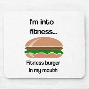 Fitness Burger Funny Quote Mouse Mat