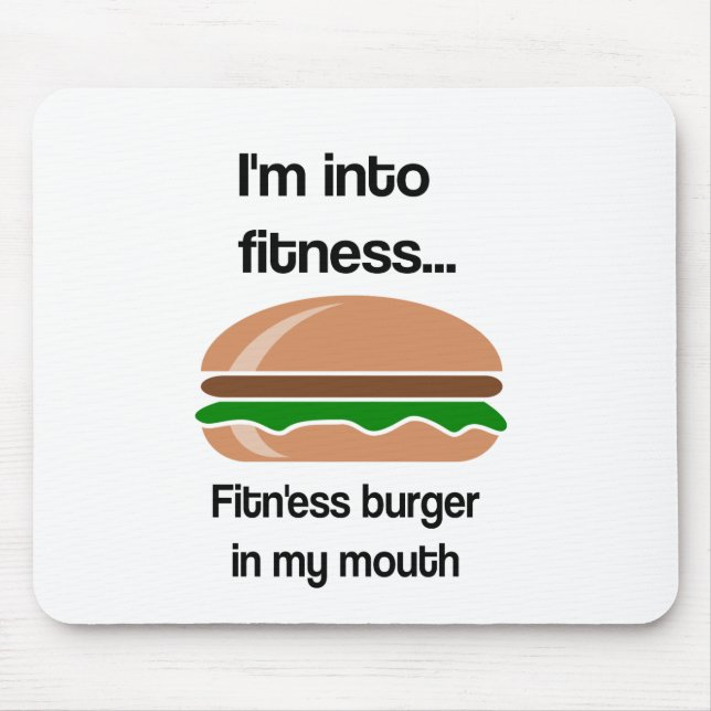 Fitness Burger Funny Quote Mouse Mat (Front)