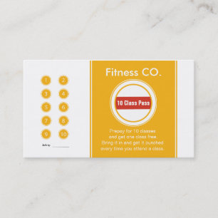 Fitness Business Card 10 Class Pass Template