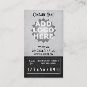 Fitness Business Card 10 Class Pass Template