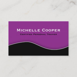Fitness Business Card Professional Black Purple