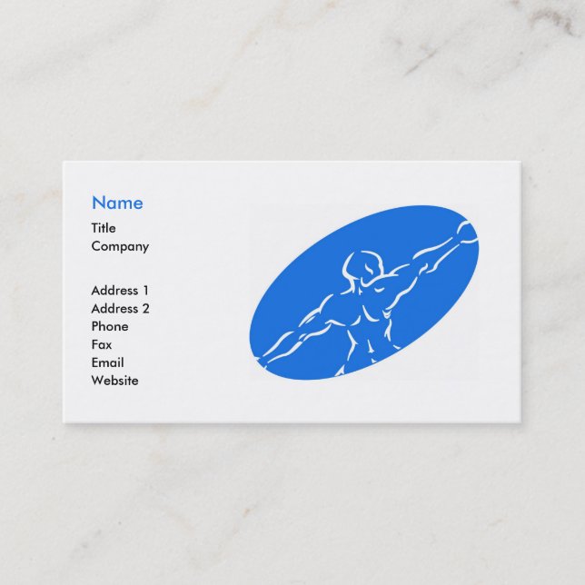 Fitness Business Card Template - blue (Front)