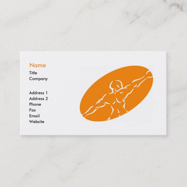 Fitness Business Card Template - Orange (Front)